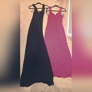 SALE!! 2 Striped Maxi Dresses - Blue and Pink